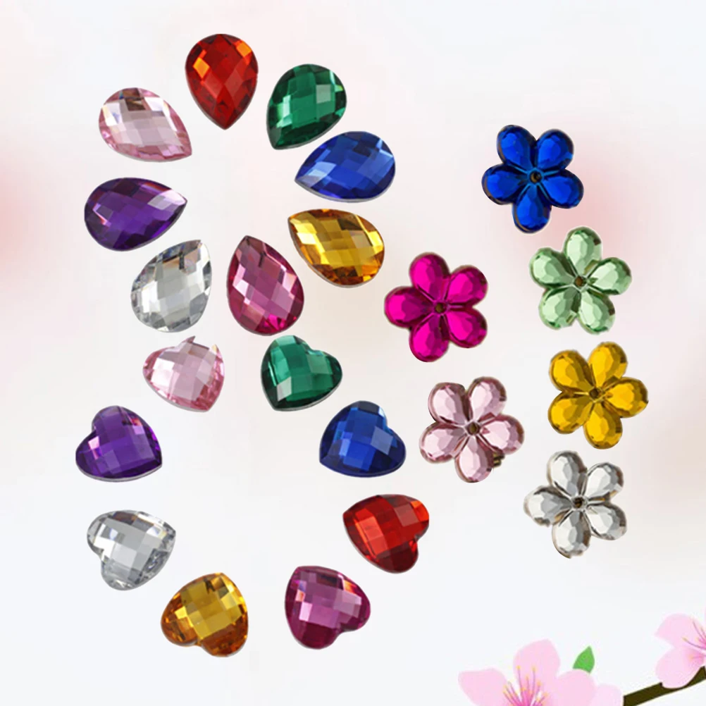 

300pcs Acrylic Flatback Gemstones Rhinestone Embellishments Multicolor Diy Jewelry Craft Decorations For Scrapbook Phone