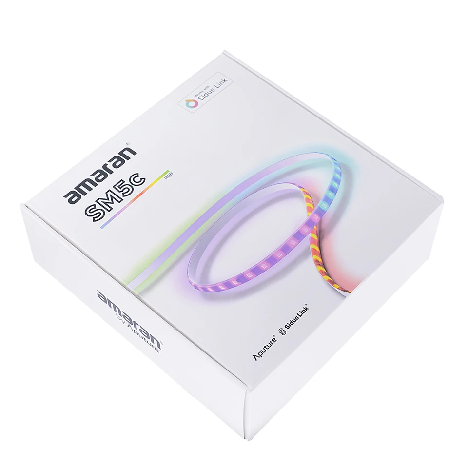 Amaran SM5c Smart RGBWW Full-color Pixel LED Light Strip 20W 3200-6500K with Built-In Microphone for Home Studio by Aputure