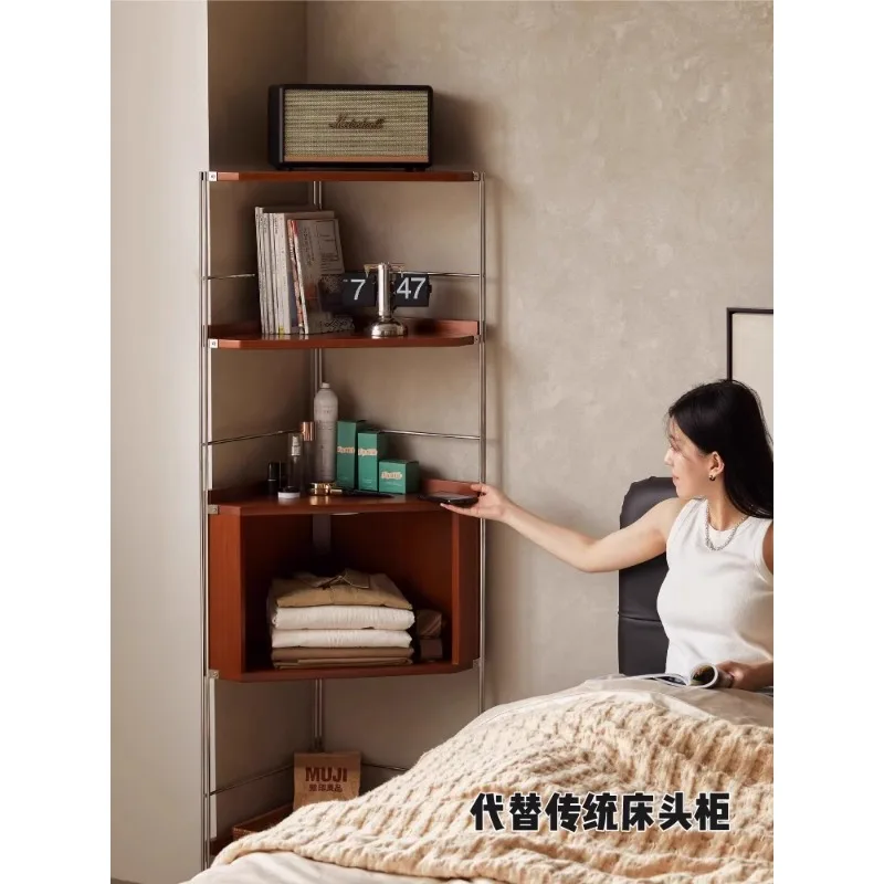 

Medieval solid wood corner rack stainless steel
