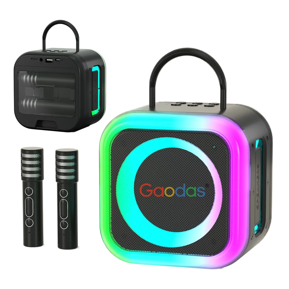 

Bulk Supply Portable Karaoke Machine Speaker System for Kids BT Wireless with Dual Mics Mini Home Travel Singing