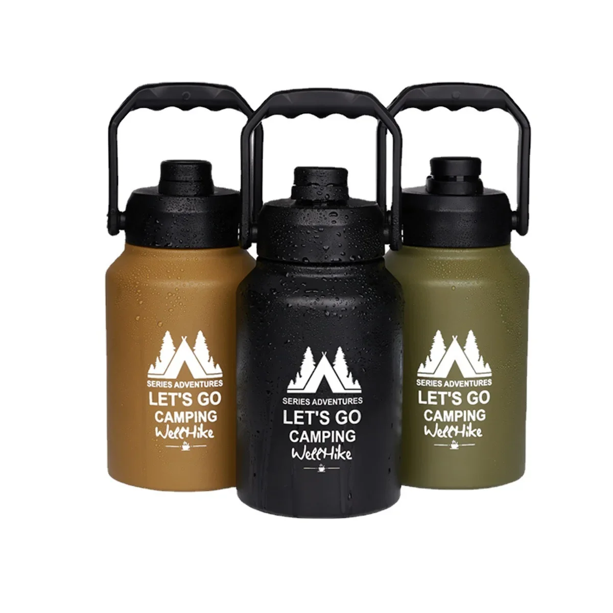 Botella de agua de acero inoxidable de 2L para Picnic, cubo aislante para mantener el frío, bolsa táctica para botella de agua, senderismo, Camping al aire libre, cubo de hielo