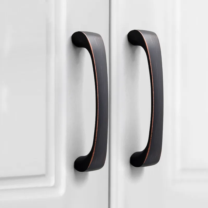 Zinc Alloy Antique Solid Bedroom Wardrobe Furniture Handle Kitchen Wine Cabinet Door Handle Black Red Bronze Home Decoration