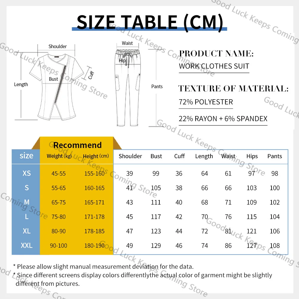 Medical Uniform Women Scrubs Nursing Suits Hospital Doctor Scrubs Tops Pants Suits Multicolor Surgery Workwear Surgical Uniforms