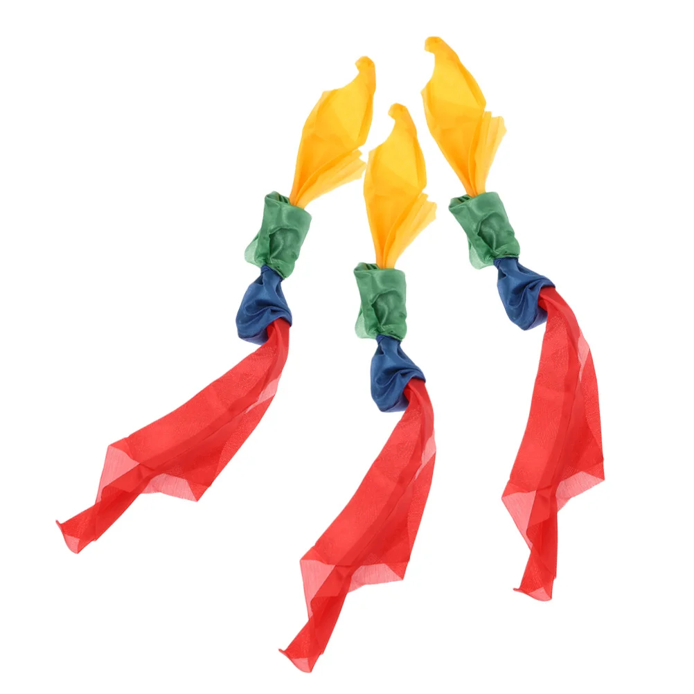 

3pcs Colorful Magician Trick Gimmick Scarf Lightweight Skin-Friendly Performance Prop For Party Stage Dance