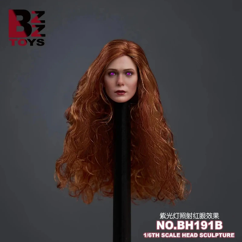 BZZTOYS BH191B 1/6 Scale Female Girl Head Sculpture Carving with Long Hair Witch Toys Model For 12