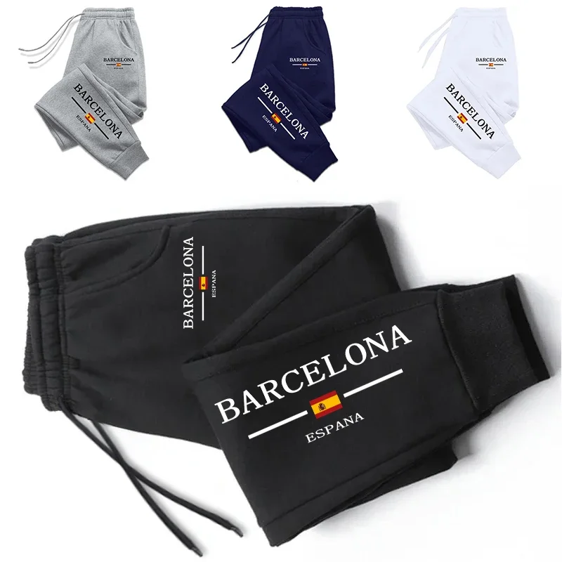 Barcelona Printed Sweatpants for Men 2025 Hot Sale Autumn Winter Casual Sports Trousers High Quality Male Football Long Pants