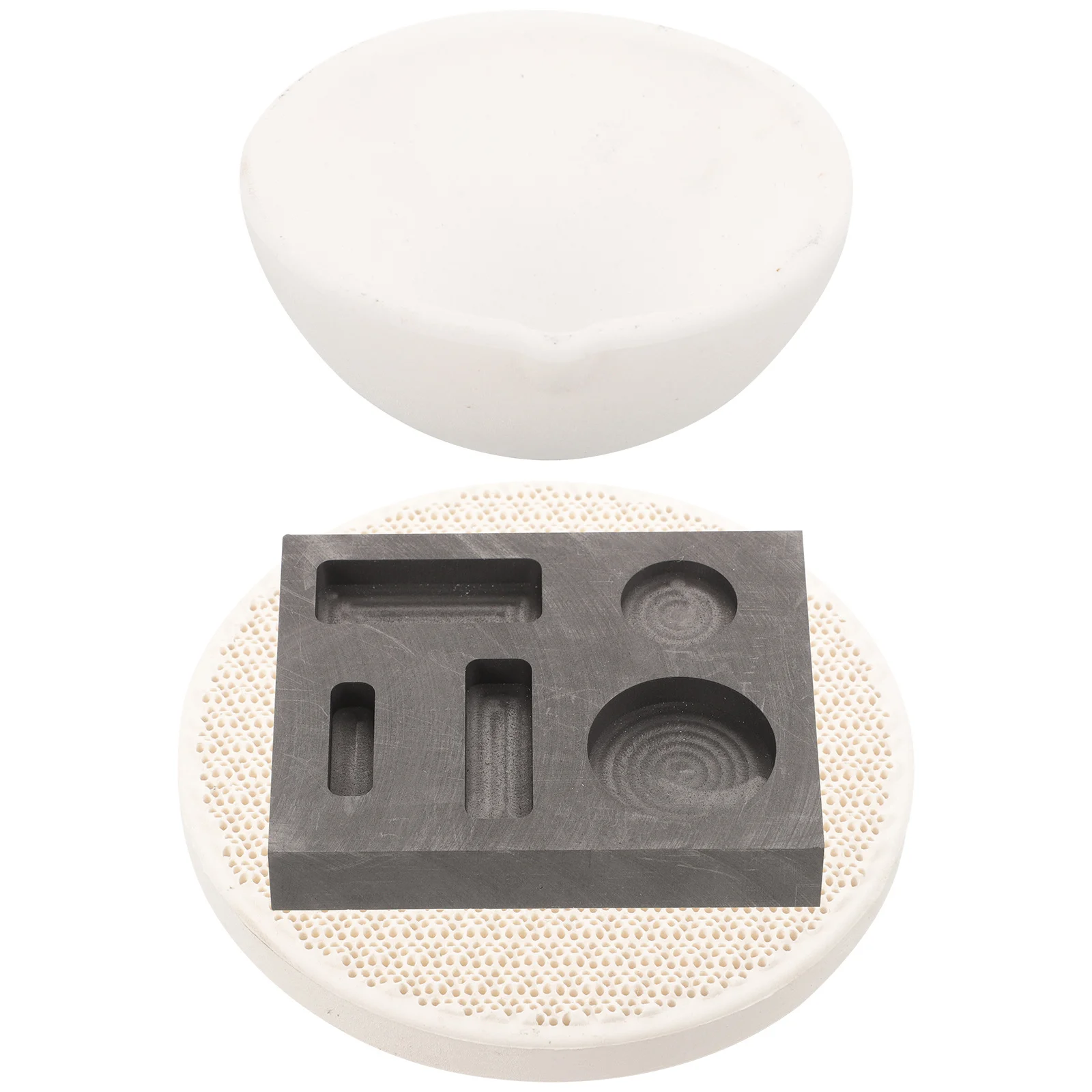 1Set Crucibles Bowl for Melting Metals Gold Silver Brass Ingot Mold Set Portable Wear-Resistant Casting Tool for Jewelry