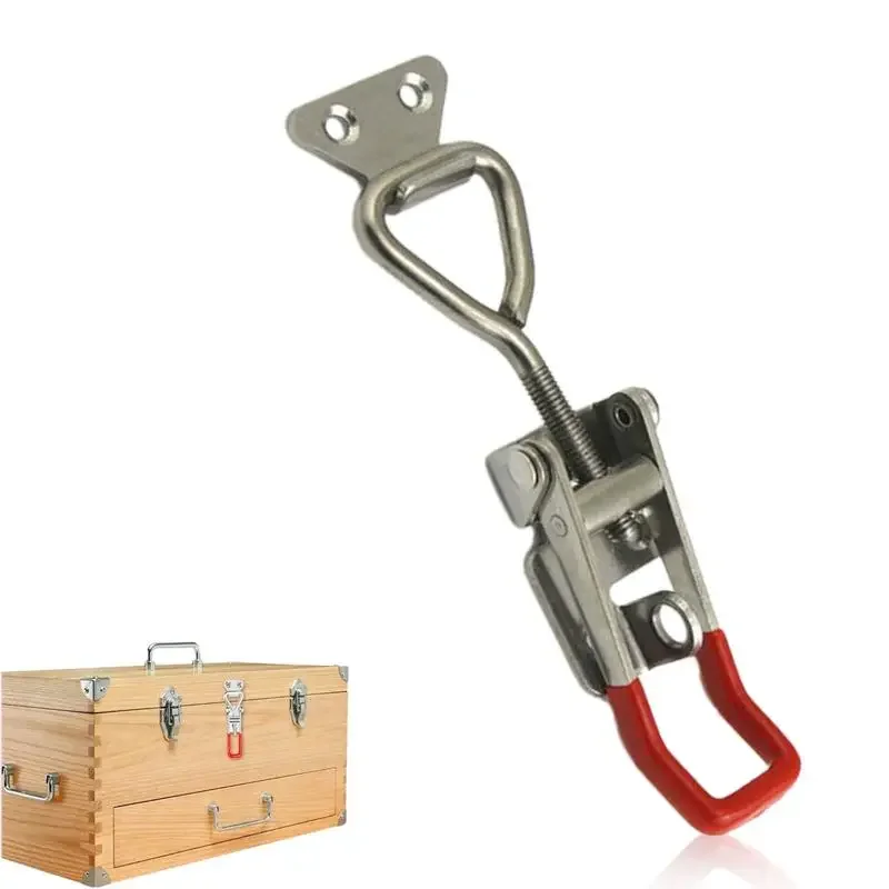 GH-4001/4002- Stainless Steel Adjustable Toggle Locking Clamp Door Bolt Type Pull Action Hand 150kg Woodworking Tool