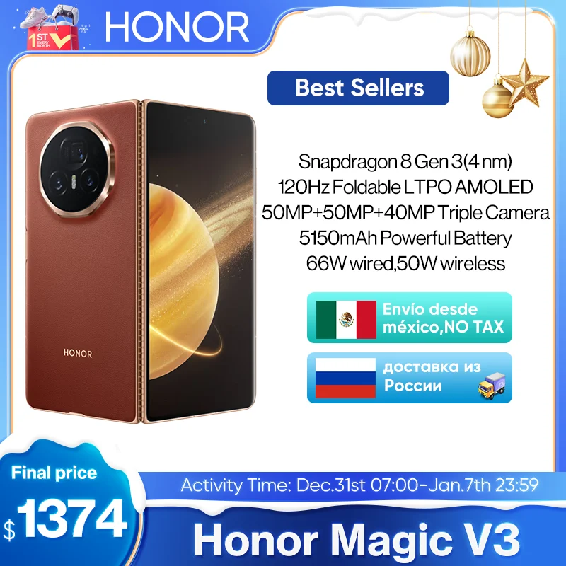 Honor Magic V3 5G Global Version Foldable LTPO Snapdragon 8 Gen 3 7.92