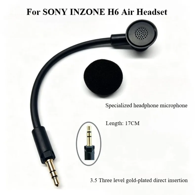 Upgrade Replacement Microphone Mic Boom Rod Applicable For Sony INZONE H6 Gaming Headphones, Detachable Gaming Headset Mic