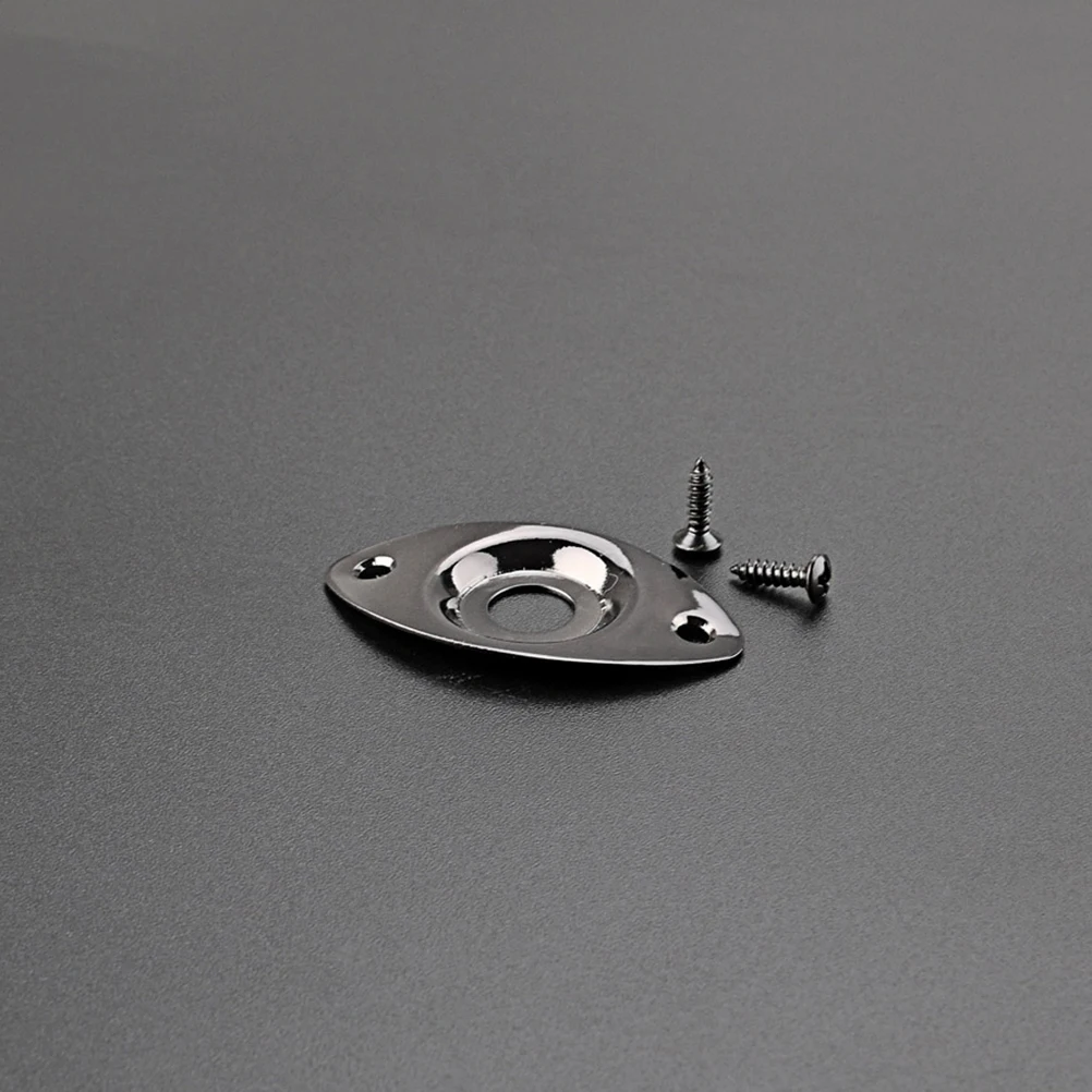 

Black Socket Plates for Electric Guitar Jack Replacement Sturdy Metal Smooth Surface Practical Use Perfect Tone Guitar Parts
