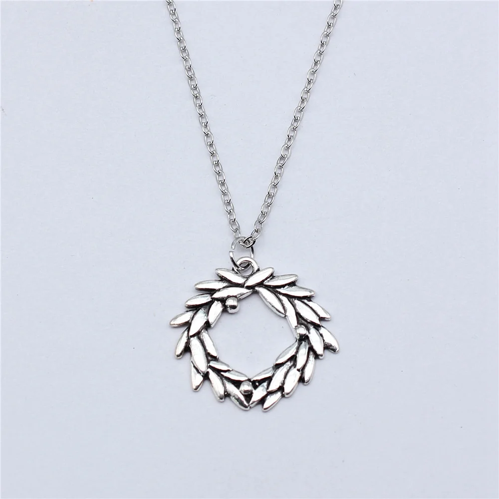 1 Stuks Olijf Tak Cirkel Bedels Hangers En Kettingen Onderdelen Bedels Voor Sieraden Maken Items Kettinglengte 43 + 5Cm