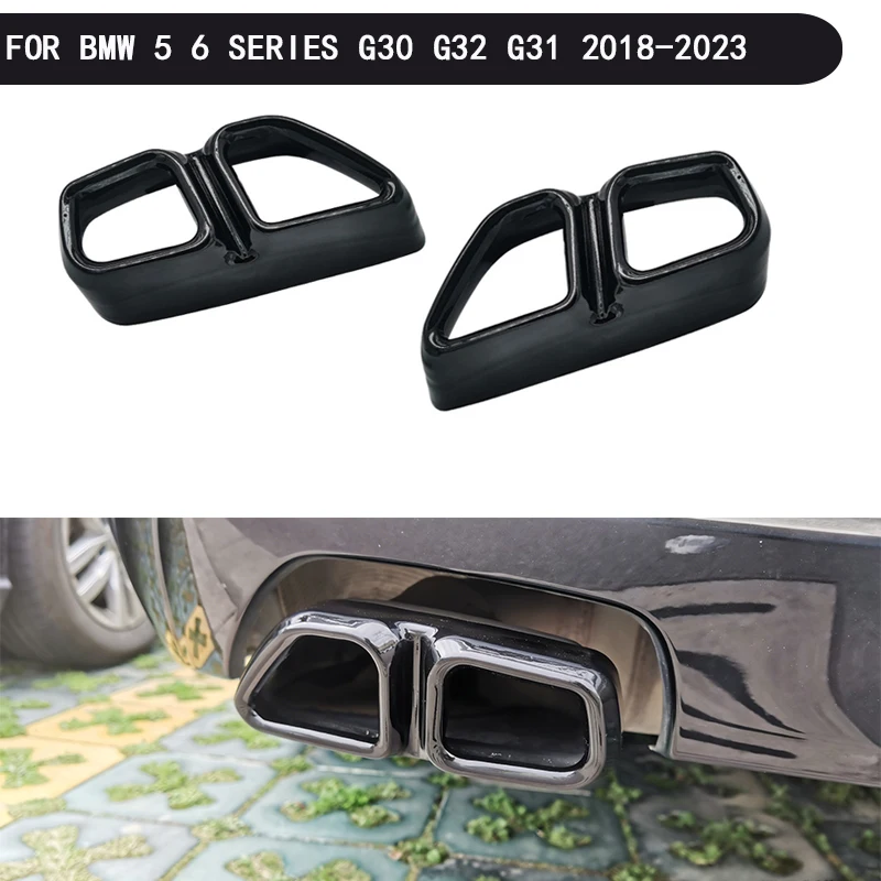 Für BMW 5er Serie G30 G32 G31 2018-2023 Edelstahl Auspuff-Filter Endrohr Schalldämpfer Auspuffrohr Abdeckung
