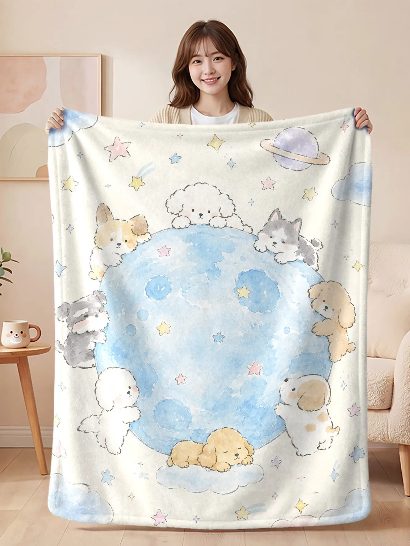 Korean Healing Wind Nap Flannel Blanket Office Lunch Break Shawl Air Conditioner By Student Sofa Four Seasons Blanket