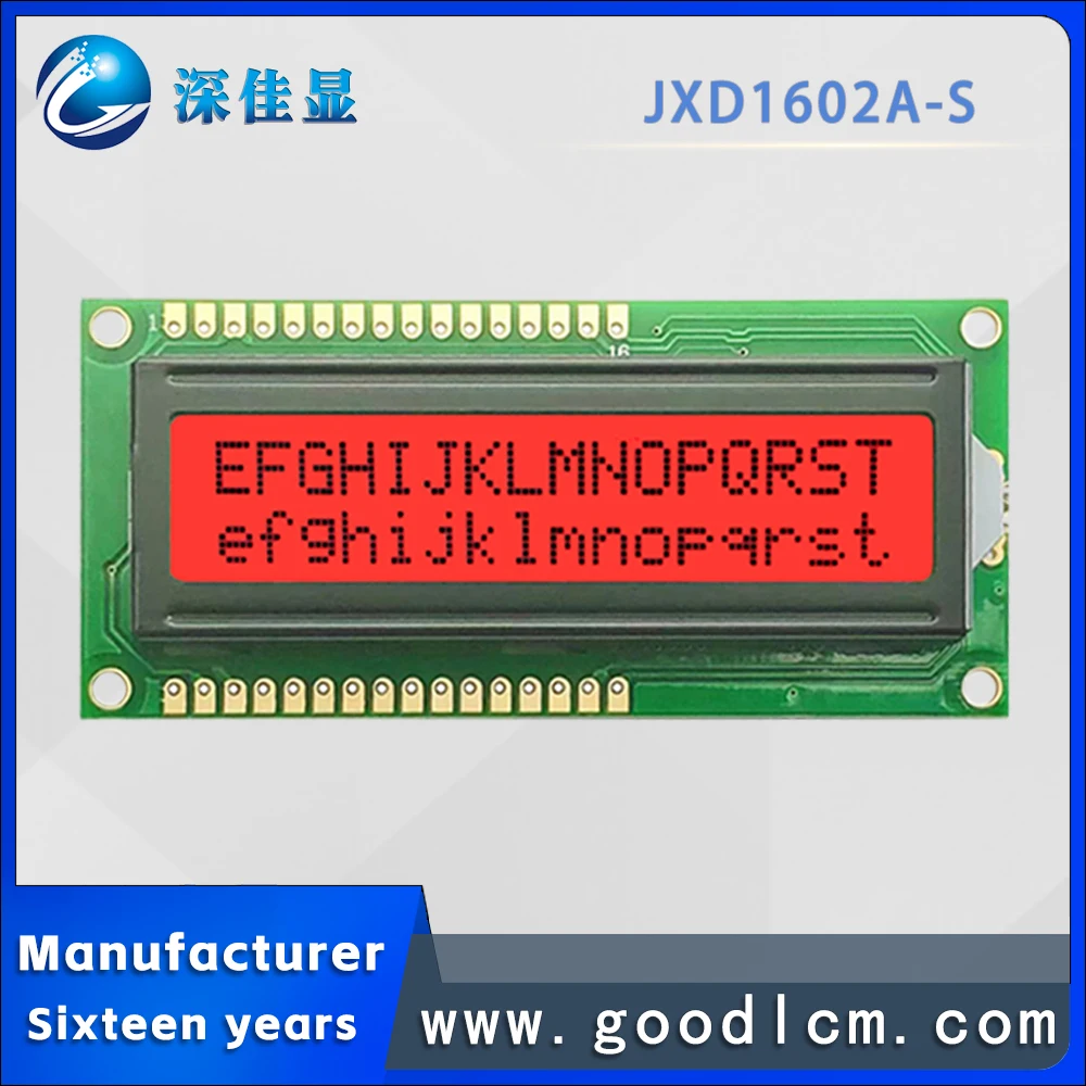 Imagem -04 - Módulo de Exibição de Temperatura Larga Positiva Vermelha Tamanho Pequeno Lcd 1602 Personagem Display Screen Jxd1602a-s Fstn Preço Barato