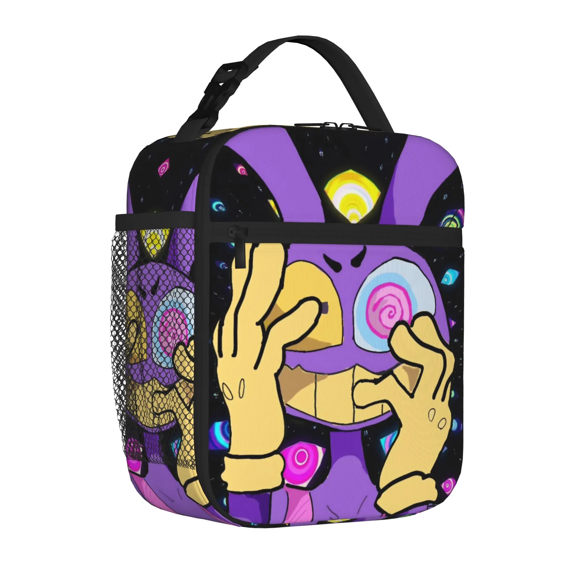 Jax's Abstraction Game Handheld Thermal Cooler Bag Glitch Rabbit Fanart Reusable Insulated Lunch Bag Multifunction Container Box