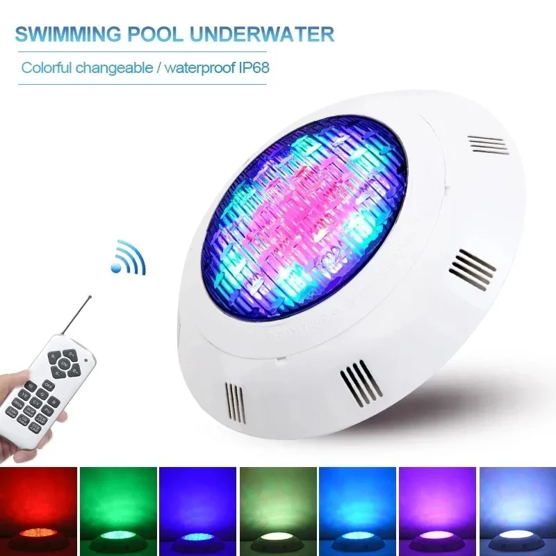 

IP68 Waterproof LED Swimming Pool Lights Wall-Mounted Underwater Lights Color Changing RGB Lamp Piscina Lampe 12V Remote Control