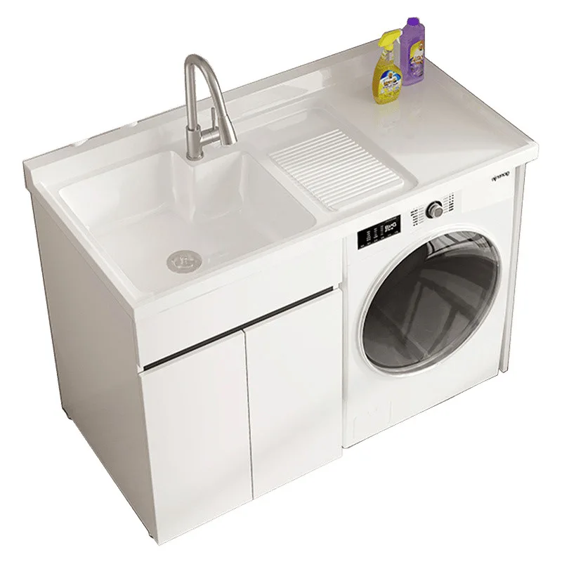 Picture 6: Balcony laundry cabinet integrated basin laundry sink with rubbing board