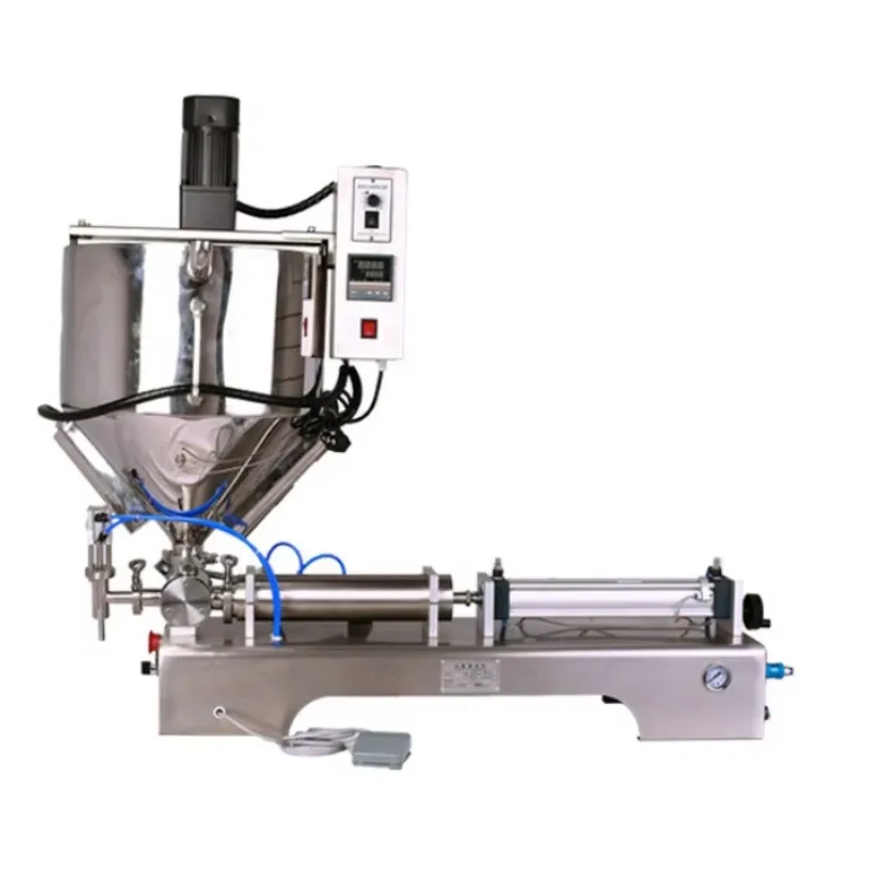 

High Capacity Semi Automatic Piston Paste Detergent Liquid Tomato Sauce Filling Machine With Heating Function