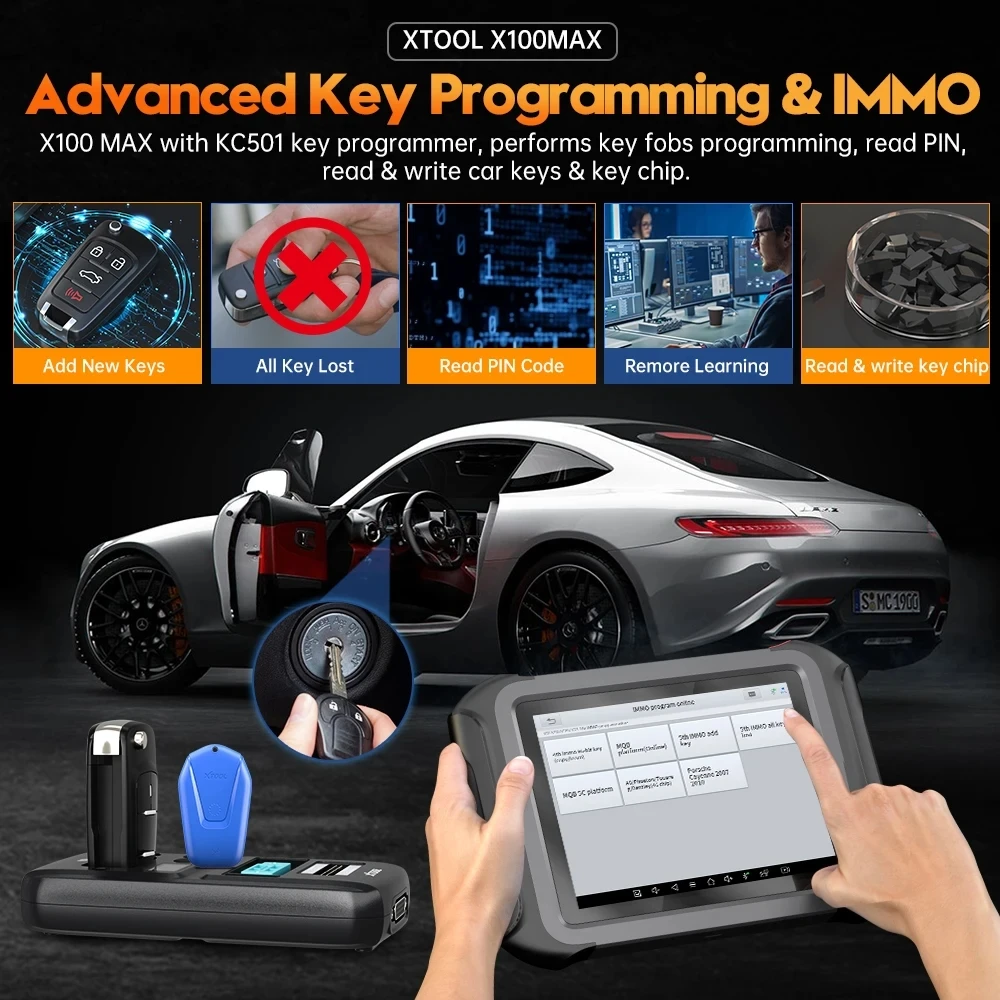 XTOOL X100 MAX Key Programmer With KC501 For BENZ/BMW/VW All Key Lost Full System Diagnostic Tool Topology Mapping ECU Coding