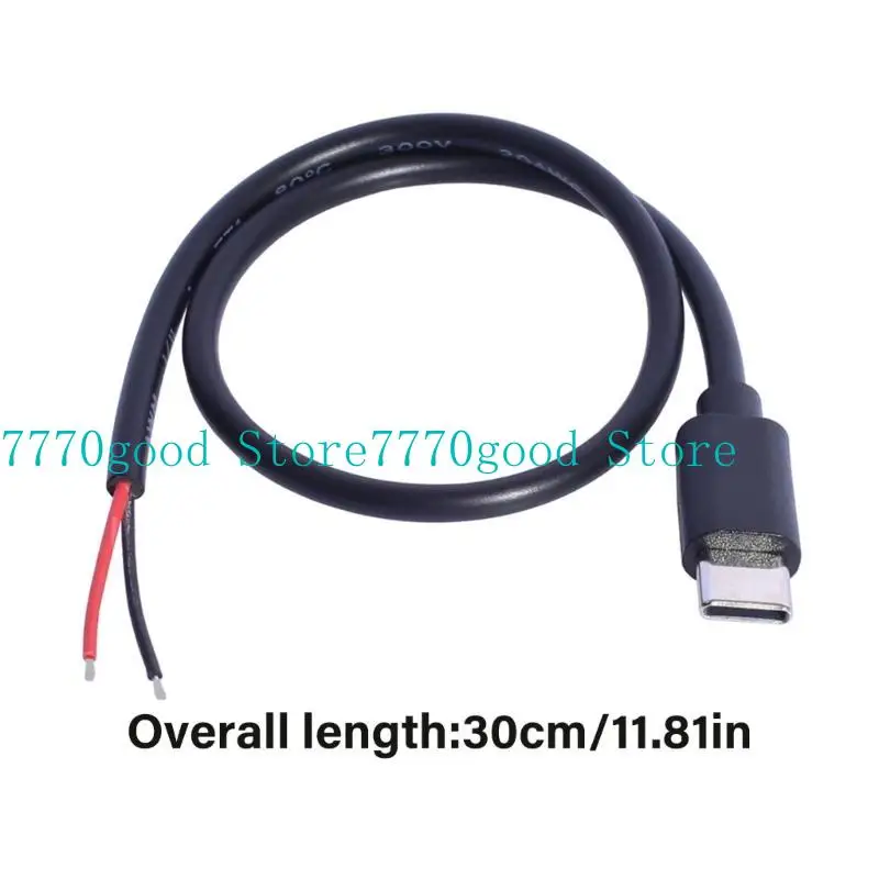 31BA USB C đến 2Pin Cáp dây trần 30cm 15w cho các ứng dụng sạc đơn giản