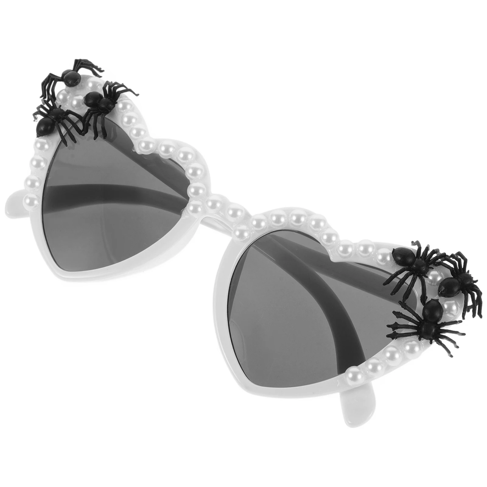 

Party Glasses Heart Shaped Spider Pearl Props Funny Eyeglasses Plastic Halloween Costume Glasses Prank Festival Accessory