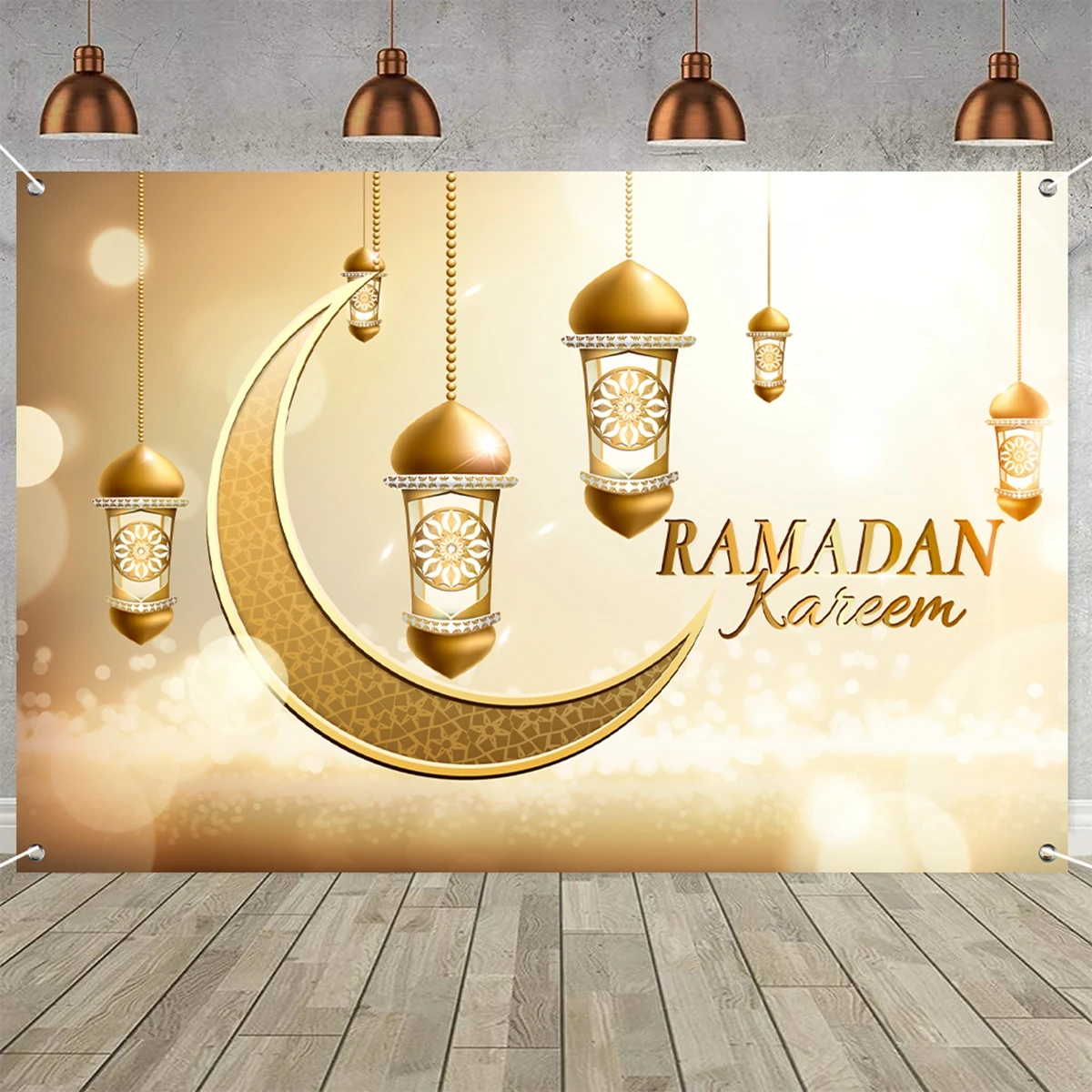 Eid Mubarak Background Backdrop Ramadan Decoration For Home 2024 Islam Muslim Party Supplies Ramadan Kareem Eid Al-fitr Gift