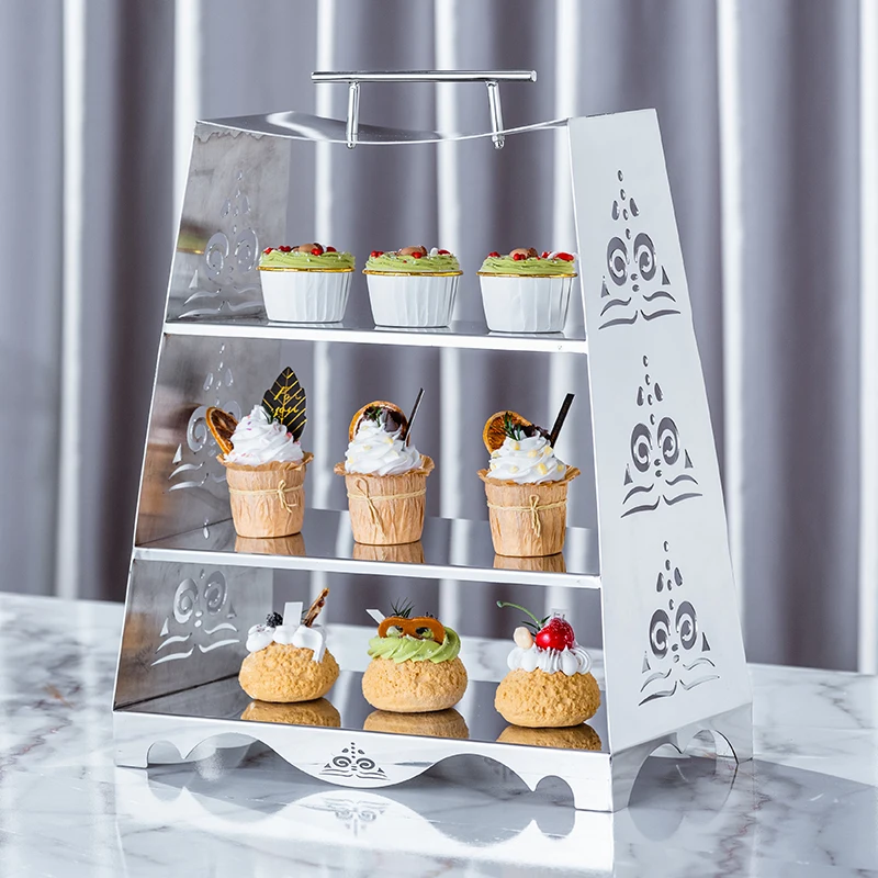 

European multi-layer afternoon tea snack rack creative cake rack dessert table ornament display stand cold meal tea break table