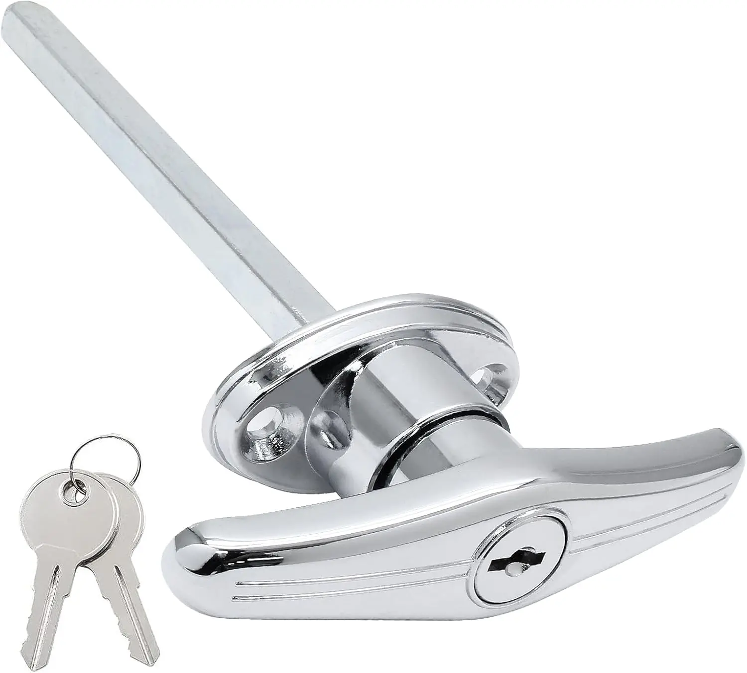 

Truck Locking T-Handles 1 Pack Camper Topper Lock, Camper Locks and Keys T-Handle Canopy Lock, Silver T Handle Garage Lock Bl