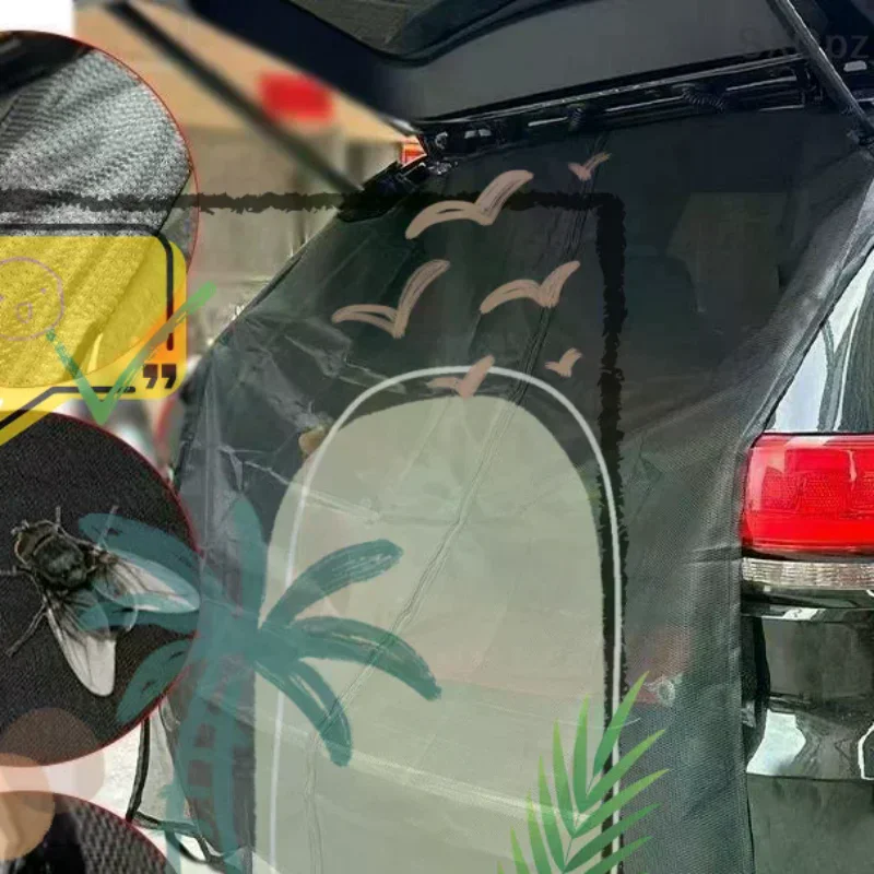 RV Tailgate Door Magnetic Mosquito Fly Screen Net: T5/6 Transporter Motorhome Caravan Camper Van