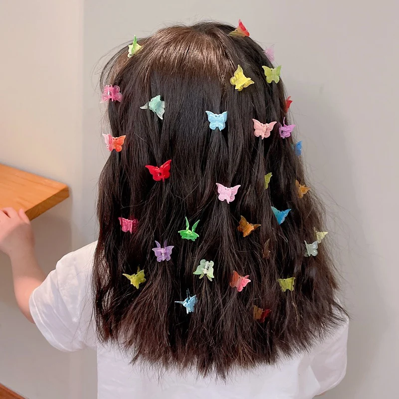 Colorful Butterfly Mini Hair Clips Claw Baby Girls Cute Candy Color Hair Jaw Clip for Children Hairpin Hair Accessories