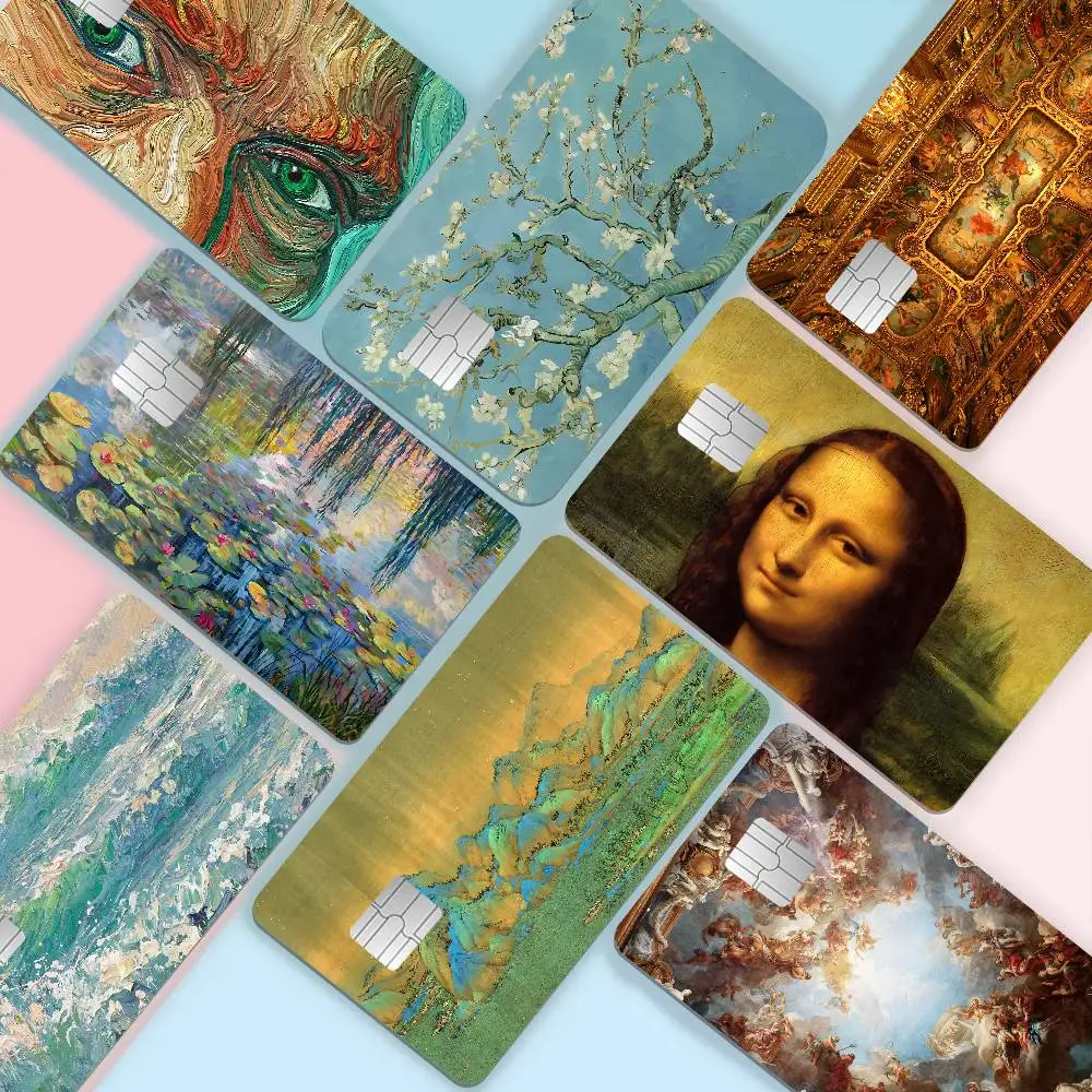 Art Category World Famous Painting Credit Card Skin Stickers No Adhesive Residue Water Proof For VISA Credit Card Subway Card