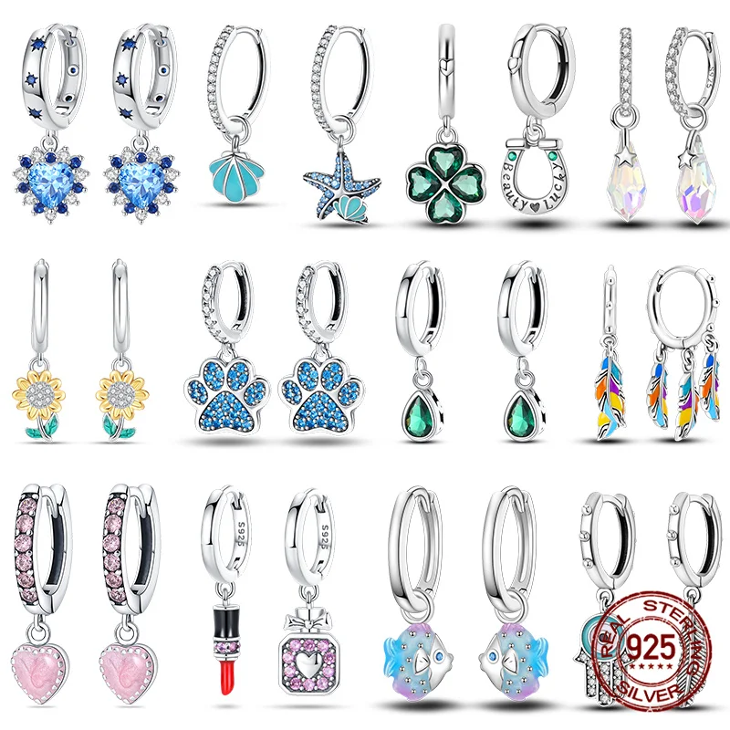 

Лидер продаж 2024, женские серьги из 100% стерлингового серебра 925 пробы с розовым сердцем, подходящие для вечеринок, подарков на годовщину