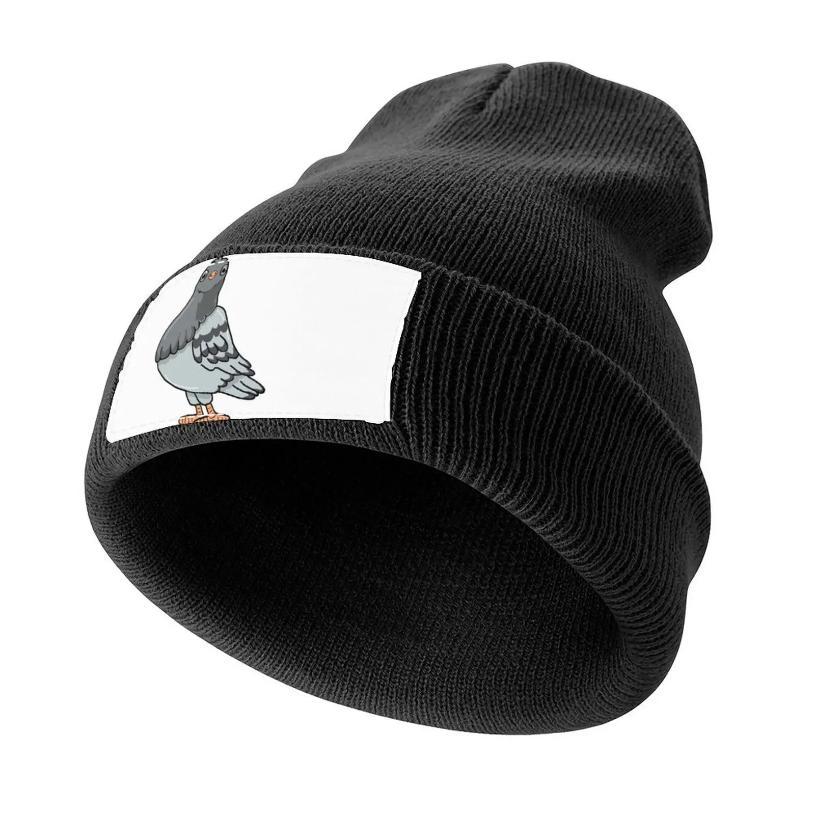 Happy Pigeon Looking At You Knitted Cap Hat Beach Golf Cap Big Size Hat Girl'S Hats Men's