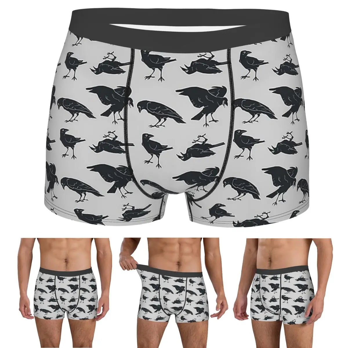 

Boxer Underpants Shorts Murder Of Crows Panties Men's Ventilate Underwear for Homme Man Boyfriend Gifts