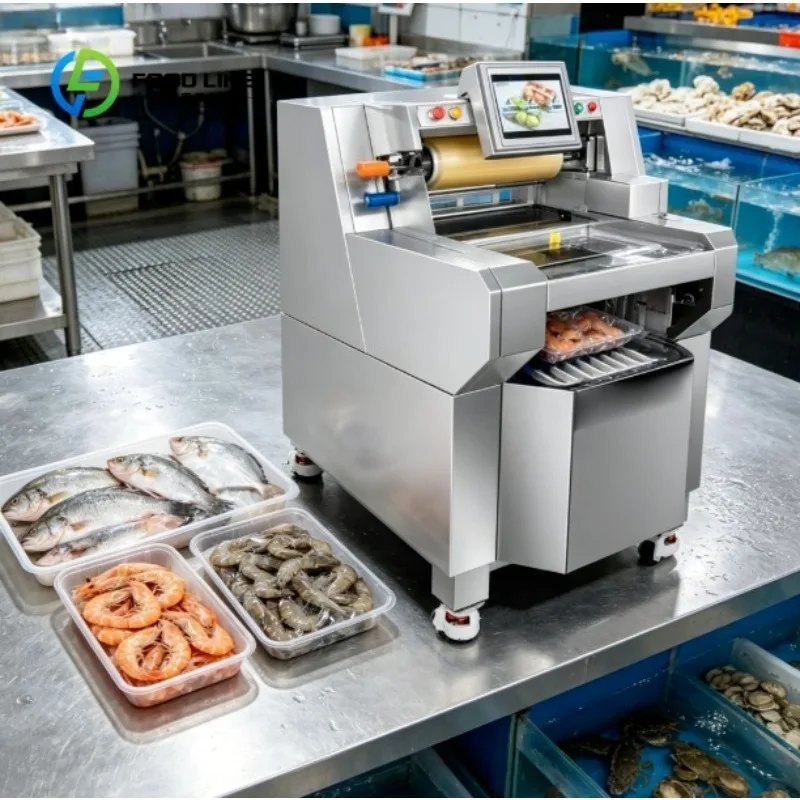 Cling Film Food Packaging Machine Automatic Wrap Equipment for Fresh Food and Cold Storage Industry