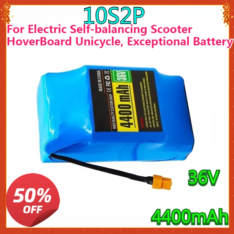 

36V 4000mAh 10S2p Lithium Rechargeable Battery,True for Electric Self-balancing Scooter HoverBoard Unicycle, Exceptional Battery