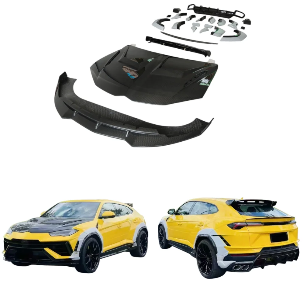 1016 Style Carbon Fiber Body Kit for Lamborghini URUS S Upgrade, Front Lip Rear Diffuser Wheel Arch Engine Hood, Custom Car Kit