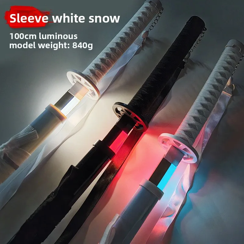 

100cm/33.37in Sleeve Snow White Acrylic Lightsaber Samurai Swords Katana Props Model With Sheath Ornaments Cosplay Luminous Toys