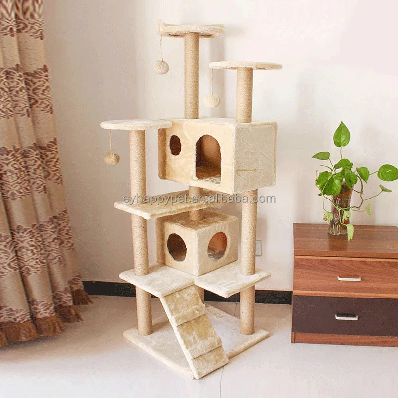 High Quality Big Wood Flower Pink Mushroom Modern Purple Cat Furniture Treehouse Moon Or Star Cat