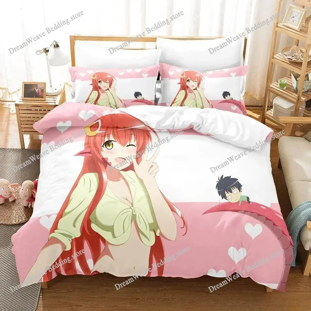 

New Monster Musume Everyday Life With Monster Girls Bedding Set Cartoon Anime Adult Kid Bedroom Duvet Cover Sets Luxury Gift741