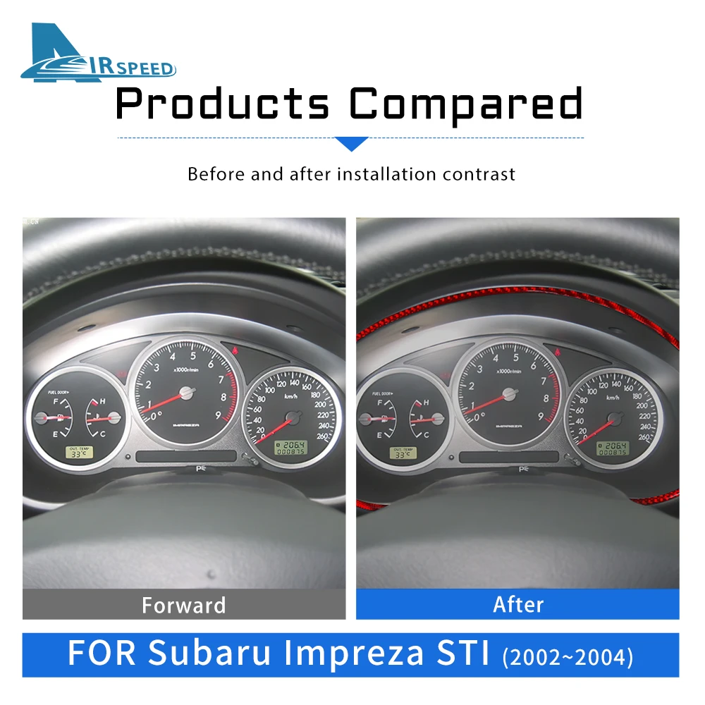 Real Soft Carbon Fiber Sticker For Subaru Impreza STI 2002 2003 2004 Speedometer Box Air Vent Car Sticker Trim Accessories