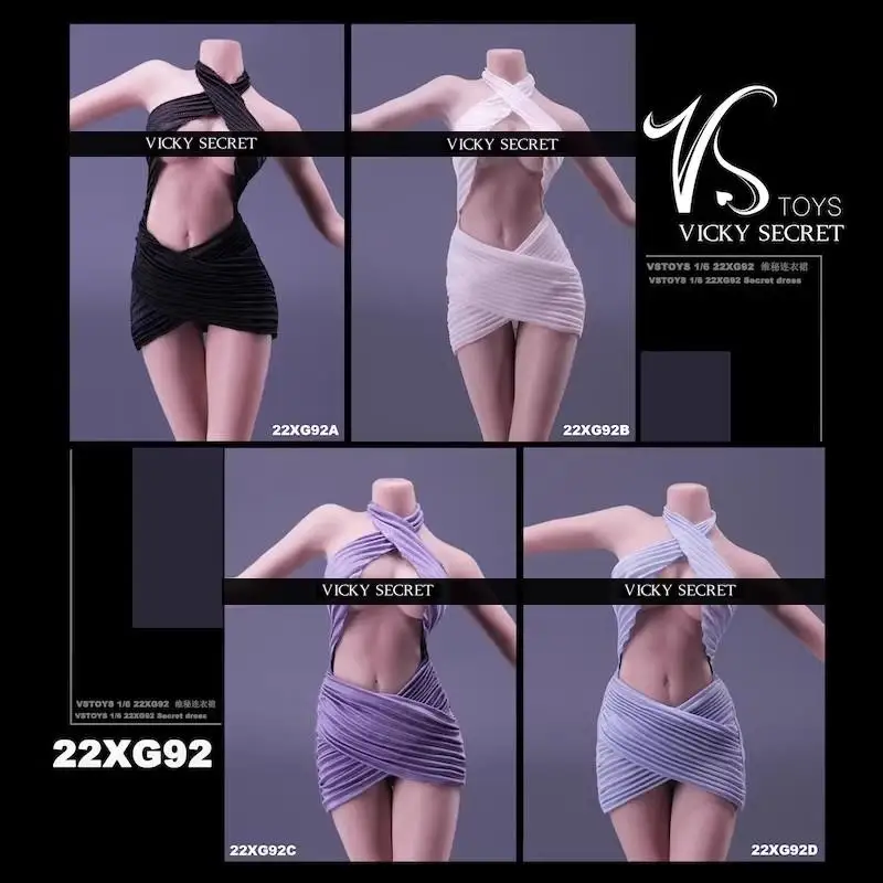 

VSTOYS 1/6 Scale Action Figures Sexy Hanging Neck Cross Sexy Dress Female Clothes Model for 12" Tbl Jiaou Doll Body
