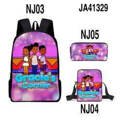 Gracies mochila de esquina, bolso de hombro, estuche para bolígrafos, estudiantes de escuela primaria, mochila escolar de dibujos animados de Anime, mochila para portátil