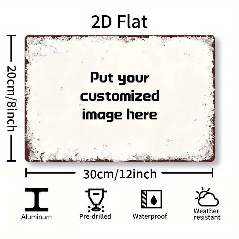 Custom Photo Metal Tin Sign 8x12 Inch Personalized Picture Aluminum Wall Art Decor for Home Wedding Gift
