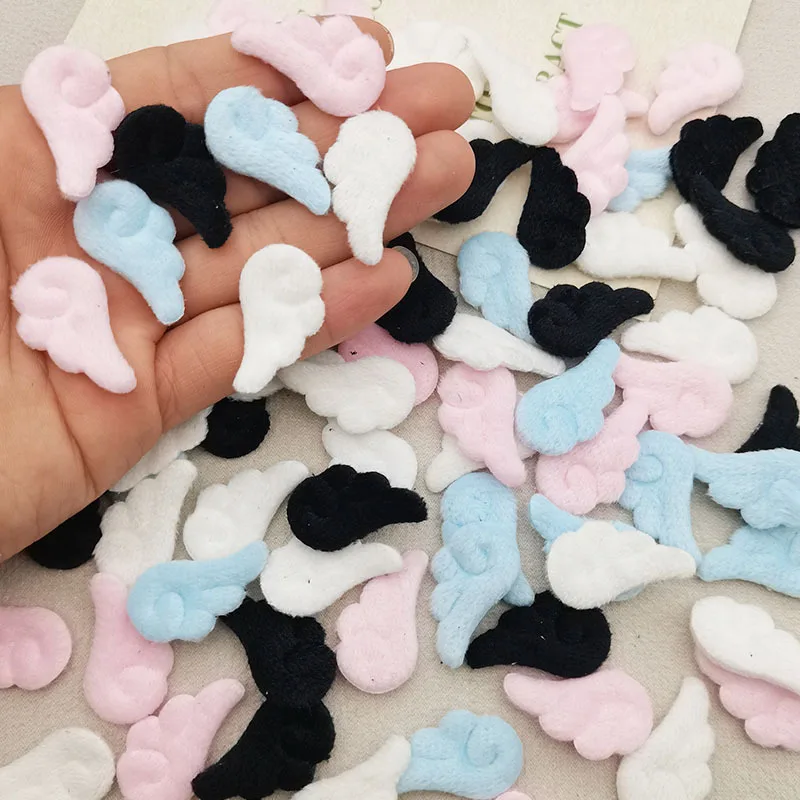10pcs/set Mini 3cm Double-Sided Ultra-Soft Angel Wing Fabric Embellishments DIY Sewing Appliques for Hats Socks Decor Supplies
