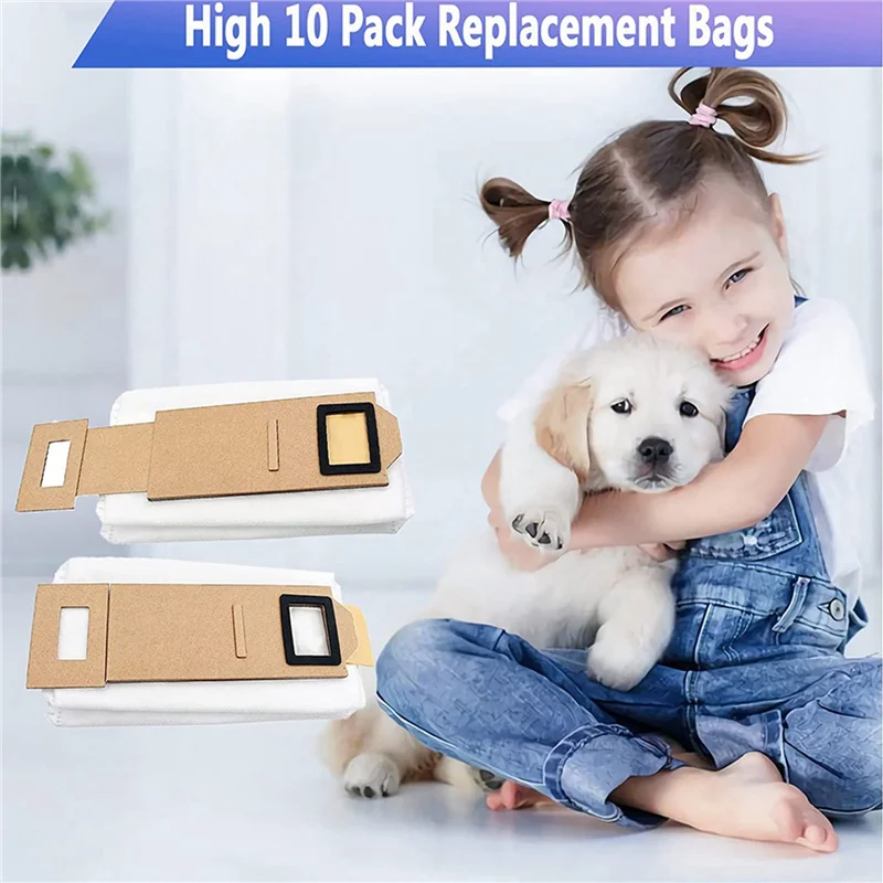 ABZA-20 حزمة أكياس الغبار الملحقات ل Xiaomi Roborock S7 T7S T7plus T7S Plus ، أكياس المكنسة الكهربائية محطة شفط أوتوماتيكية