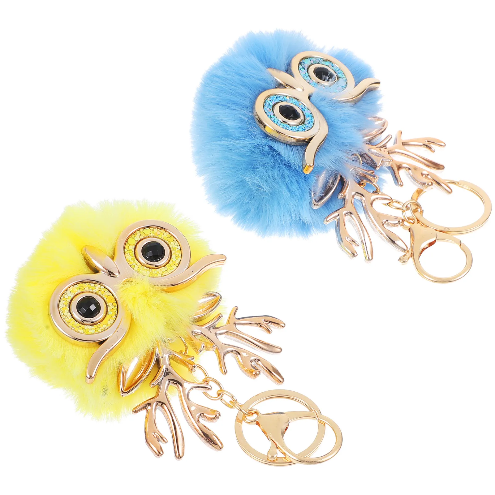 

2 шт. стильных брелоков-сова, яркие красочные декоративные подвески для ключей, сумок, кошельков, рюкзаков, простые в использовании, идея для подарка, премиум-качество