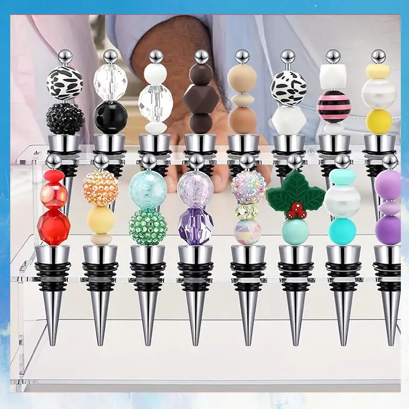 

Розничные бисерные пробки для бутылок вина для свадебного подарка, украшения ко Дню святого Валентина, пробка для бутылок шампанского, пива, сделай сам, ювелирный ключ