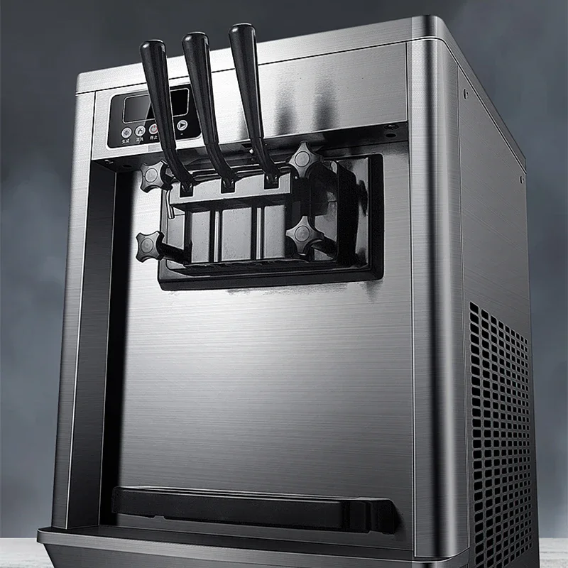 Macchina per gelato da tavolo a tre colori Macchina per gelato Mini macchina automatica a cono 18~25L/h